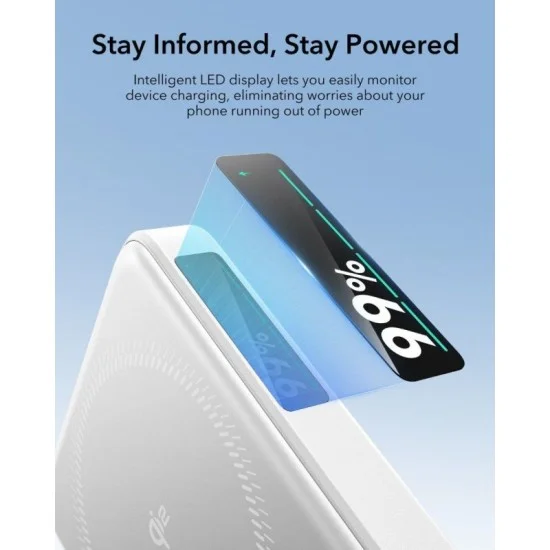 ESR Power Bank 10000mAh Qi2 MagSlim Kickstand - White